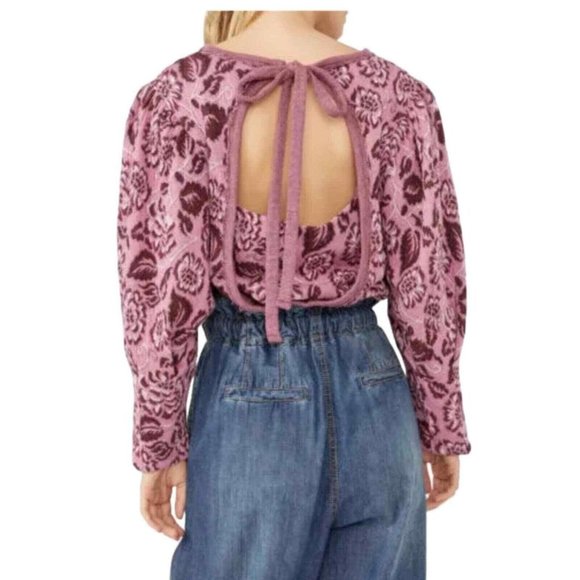 Free People Tops - 05 Free People No Ordinary Top Women's XS  Pink Combo Puffed Long Sleeves